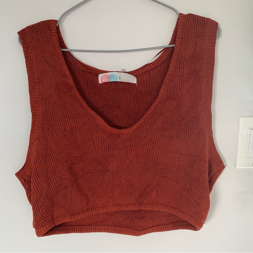 Rust Knit Sleeveless Top
